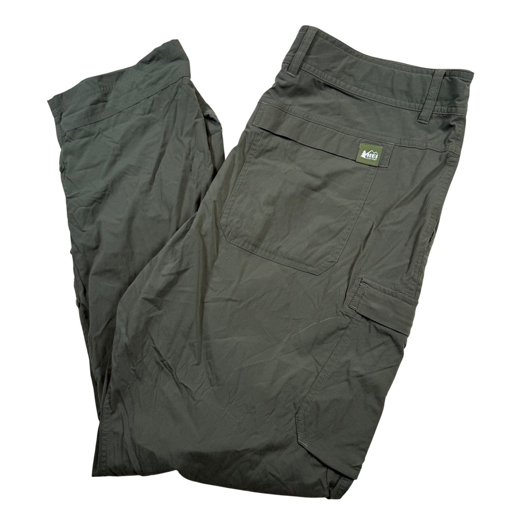 REI Co Op Saraha Men's Cargo Hiking Pants Roll Up Snap Olive‎ Green Size XL